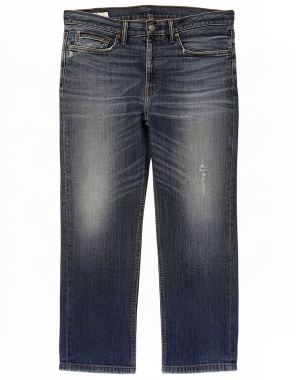 Levi's Masculino 514 Distressed Straight Jeans W34 L30 Azul Algodão