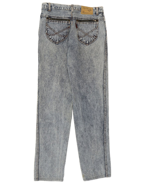 Jeans retos femininos vintage W33 L30 algodão azul