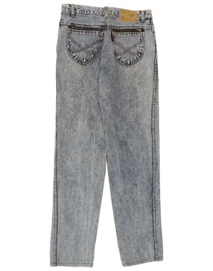 Jeans retos femininos vintage W33 L30 algodão azul