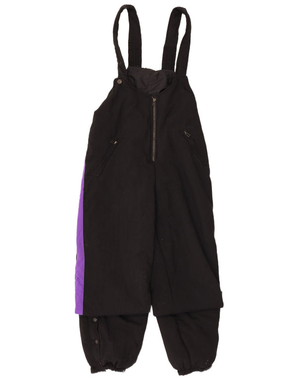Macacão de esqui feminino vintage XL W38 L30 preto colorblock