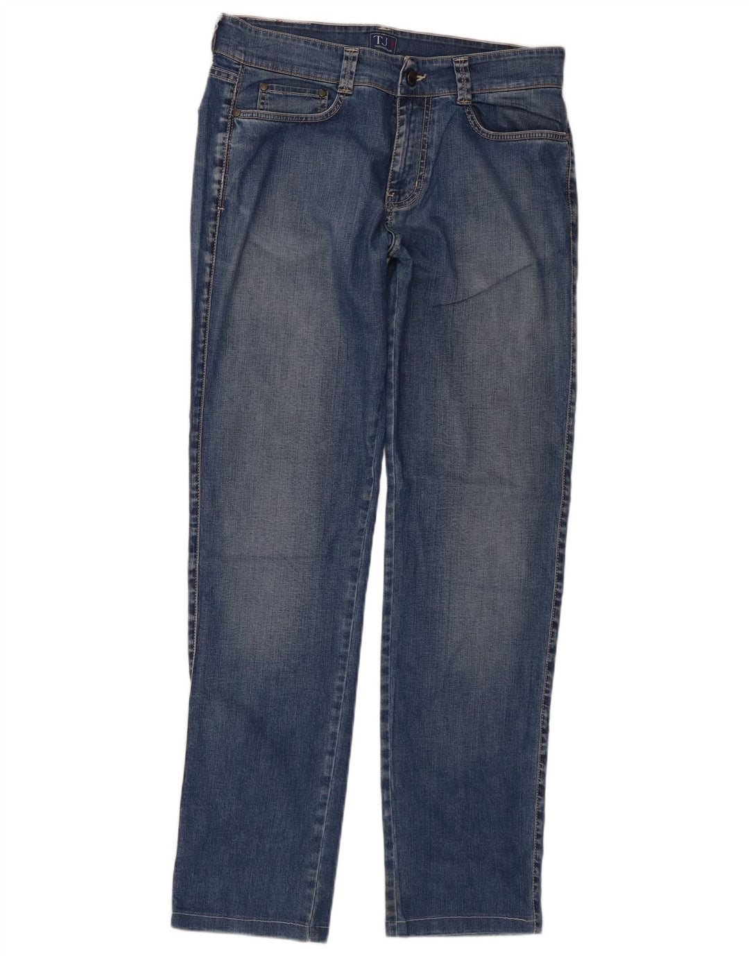 Trussardi Mens Straight Jeans W33 L32 Azul Algodão