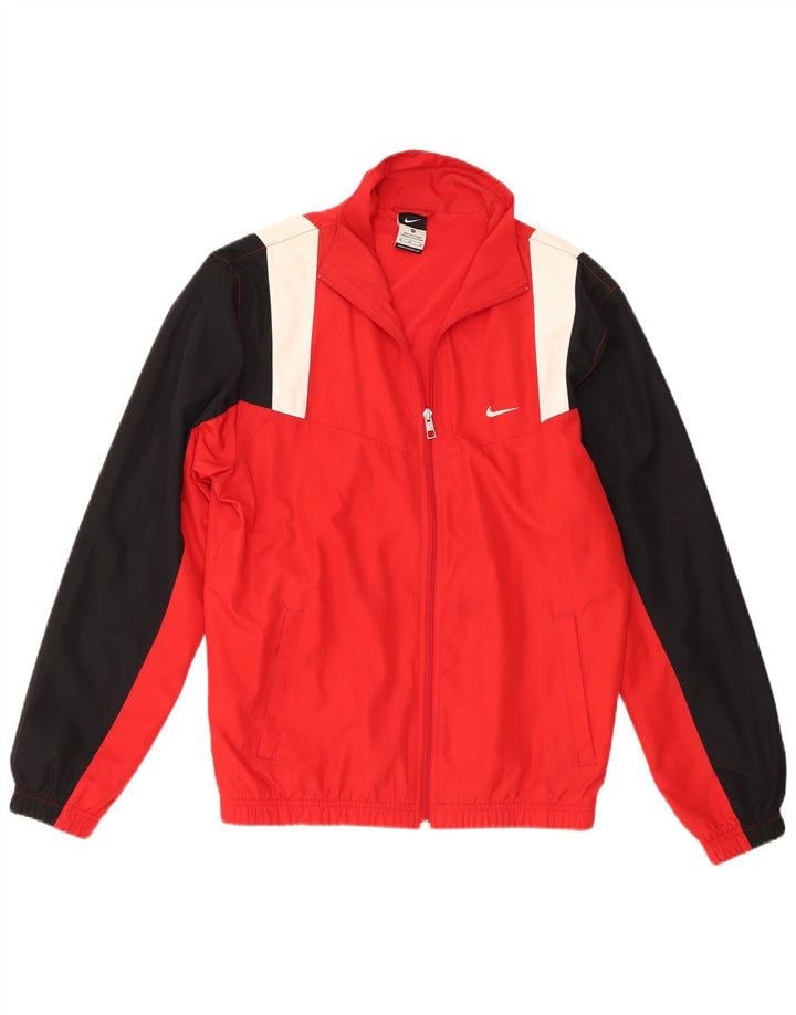 Nike Mens Tracksuit Top Jacket Médio Vermelho Colorblock Poliéster