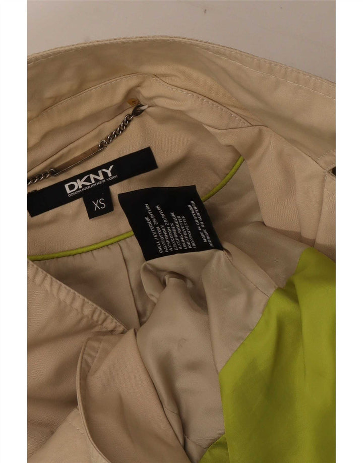 Dkny Womens Oversized Trench Coat UK 6 XS Algodão Marrom