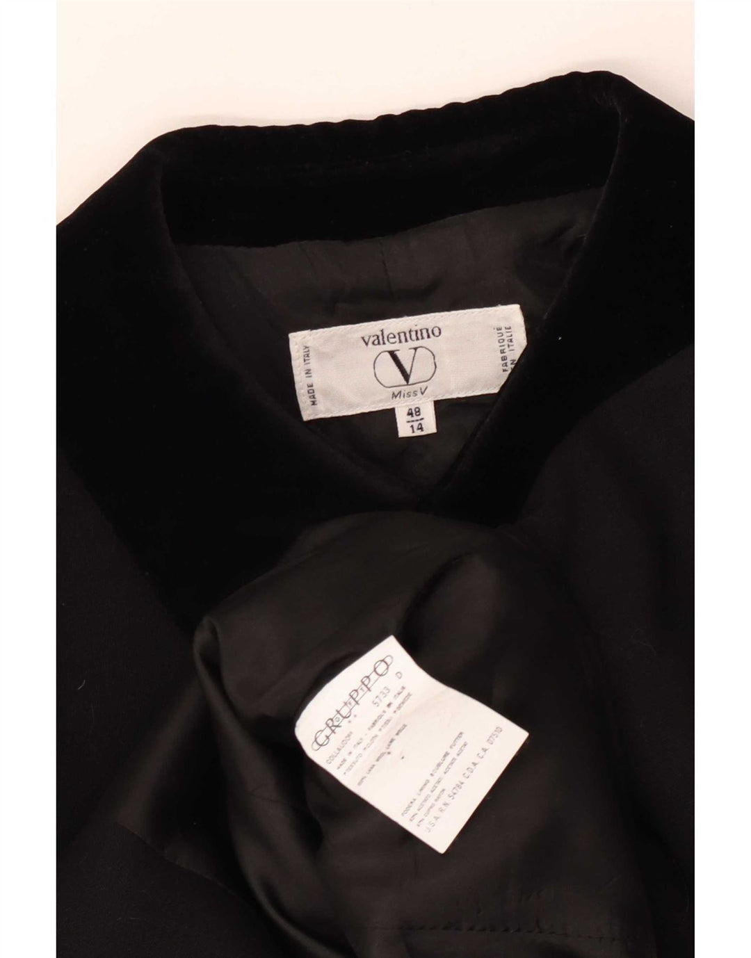 Jaqueta Blazer Feminina Valentino com 5 Botões Reino Unido 14 Grande Lã Colorblock Preta