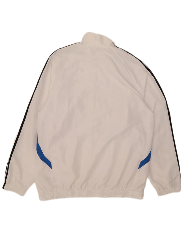 Adidas Mens Tracksuit Top Jacket UK 42/44 Grande Branco Colorblock Poliéster