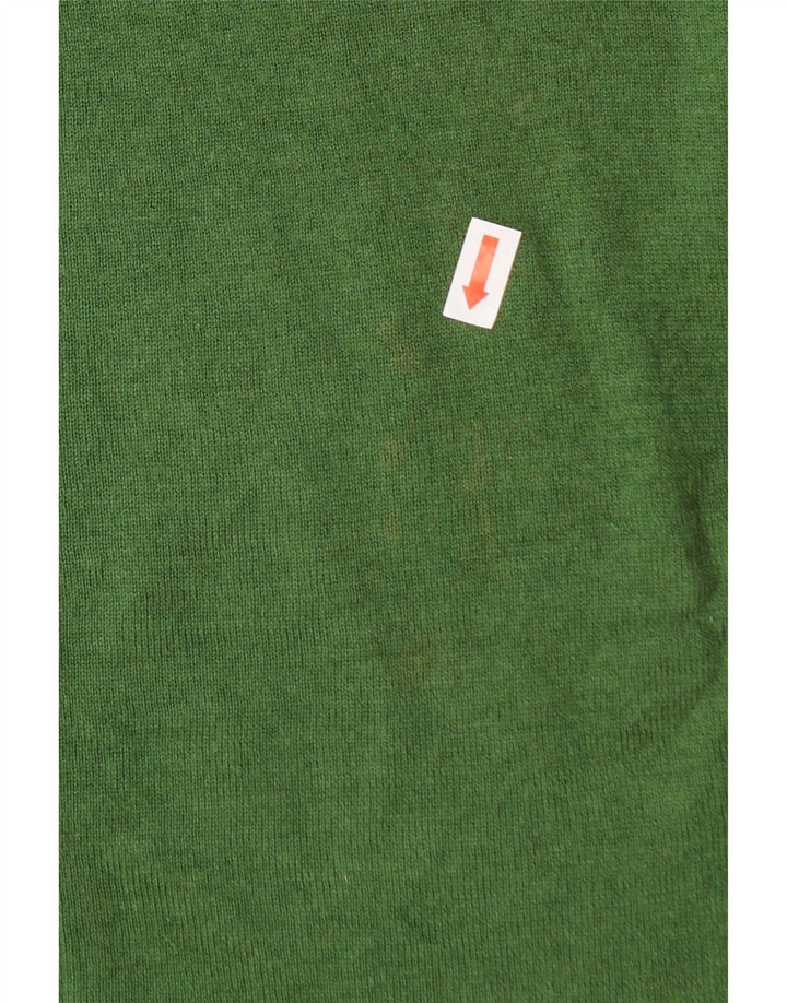 MASSIMO DUTTI Womens Oversized V-Neck Jumper Sweater EU 36 XS Green Silk Vintage Massimo Dutti and Second-Hand Massimo Dutti from Messina Hembry 