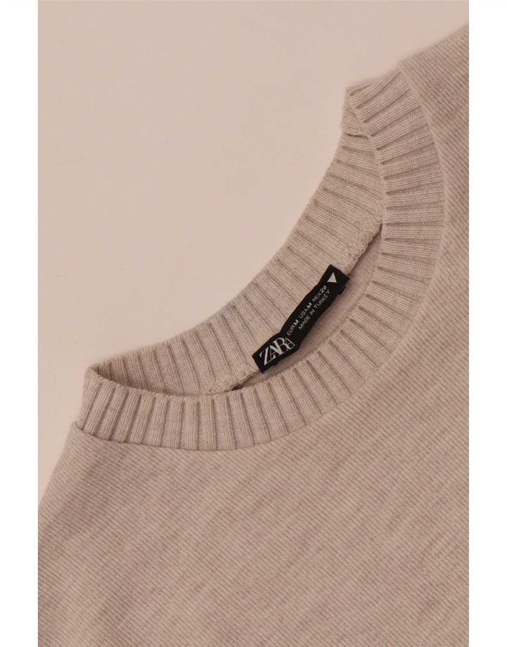 Blusa feminina Zara Top UK 14 Médio Bege