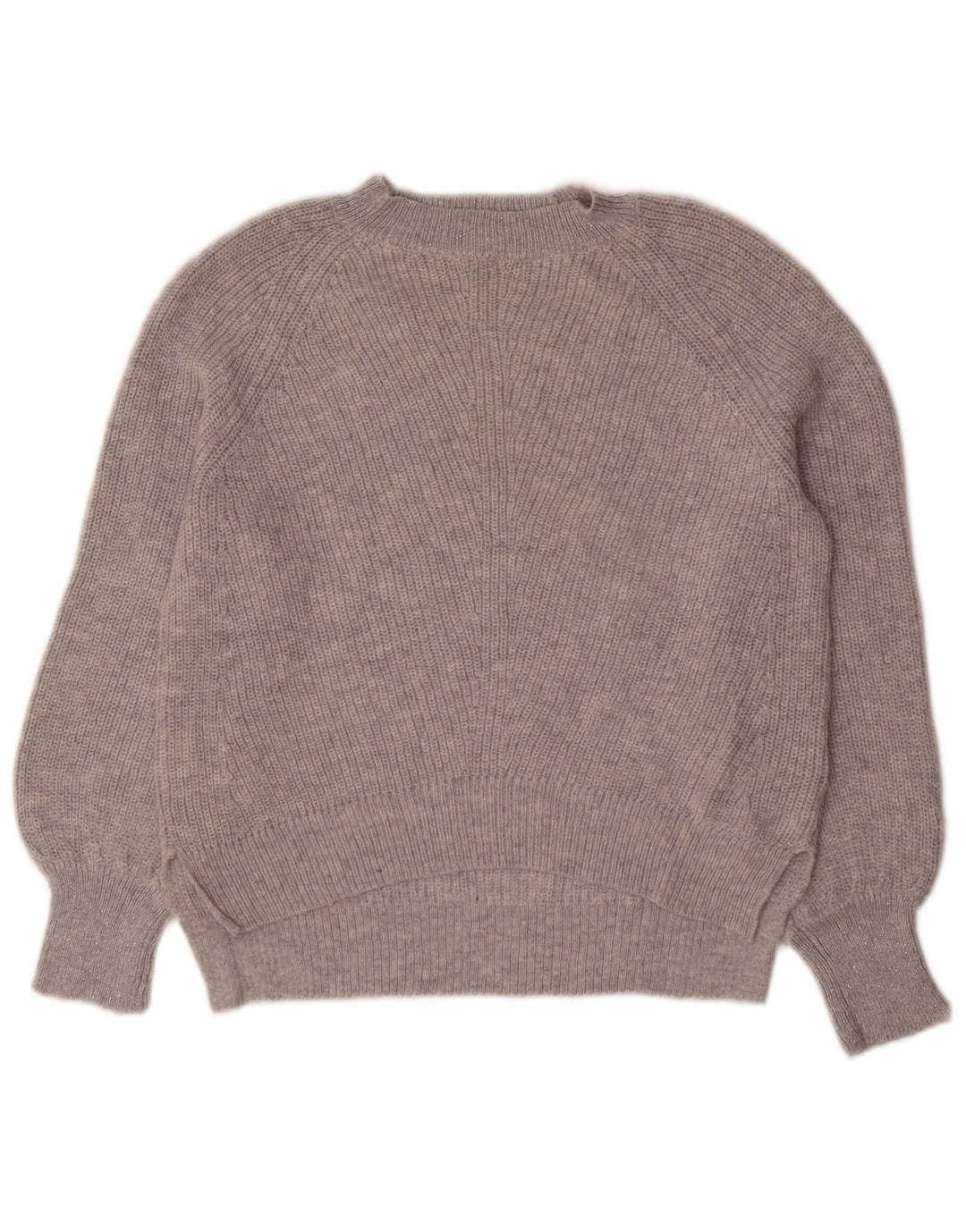 Marks & Spencer Suéter feminino oversized com gola redonda Reino Unido 10 pequeno cinza
