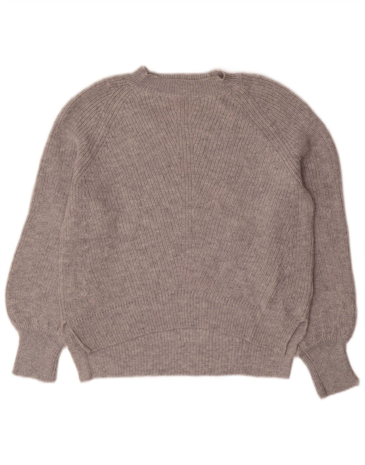 Marks & Spencer Suéter feminino oversized com gola redonda Reino Unido 10 pequeno cinza