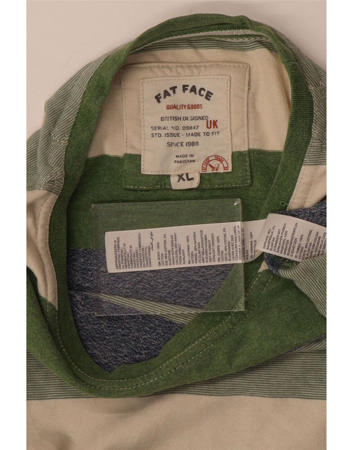 Camiseta masculina Fat Face Top XL algodão listrado multicolorido