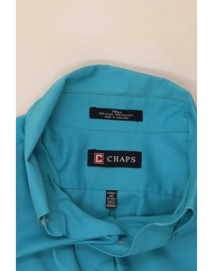 Camisa masculina Chaps tamanho 15 1/2 algodão azul médio