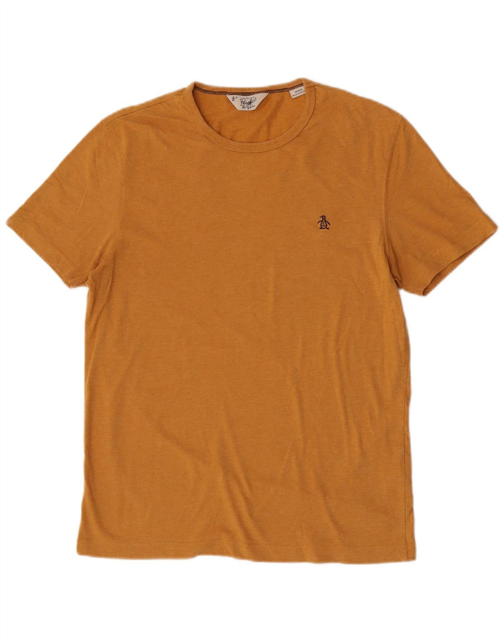 Camiseta masculina Penguin Top médio algodão amarelo