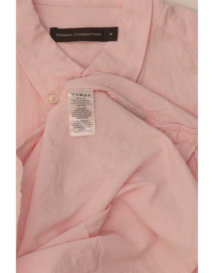 Camisa masculina de manga curta French Connection algodão rosa médio