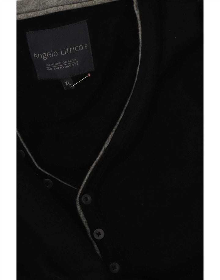 Angelo Litrico Suéter masculino com decote em V XL preto