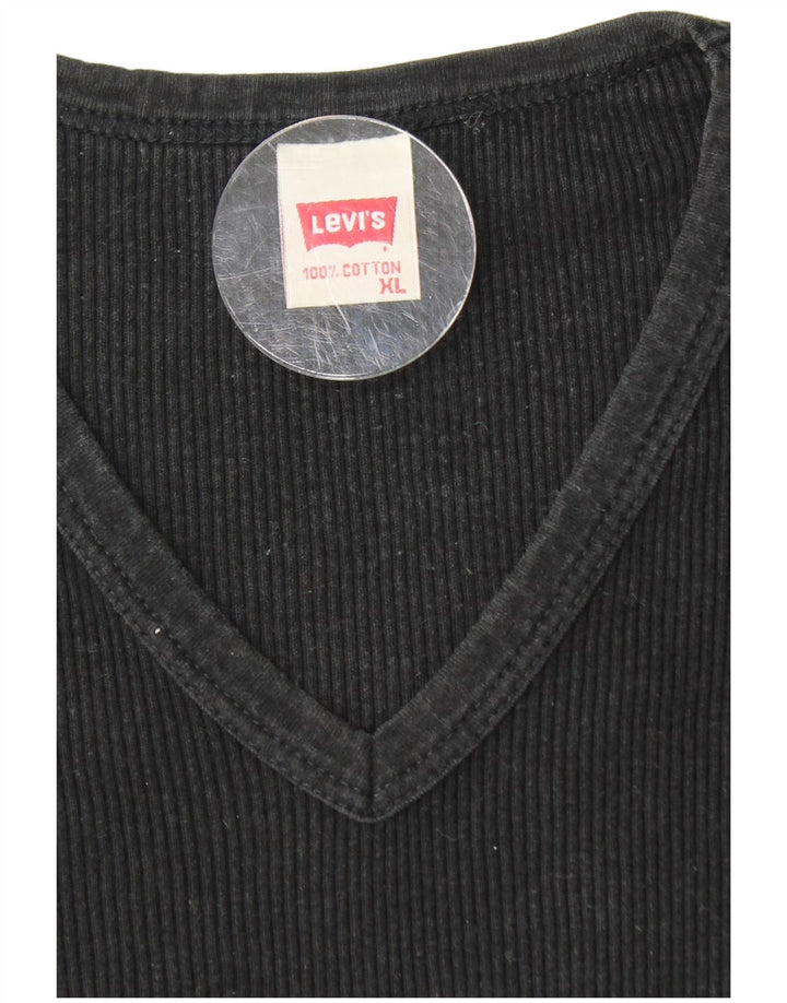 Camiseta feminina LEVI'S UK 18 XL algodão preto
