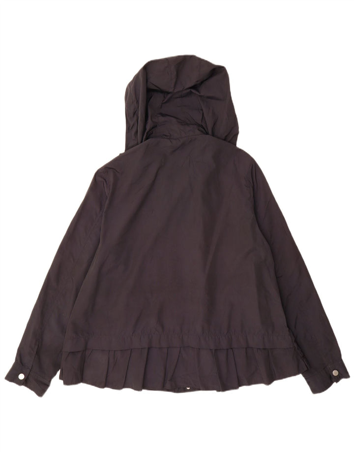 Zara Womens Hooded Utility Jacket UK 16 Grande Poliéster Preto