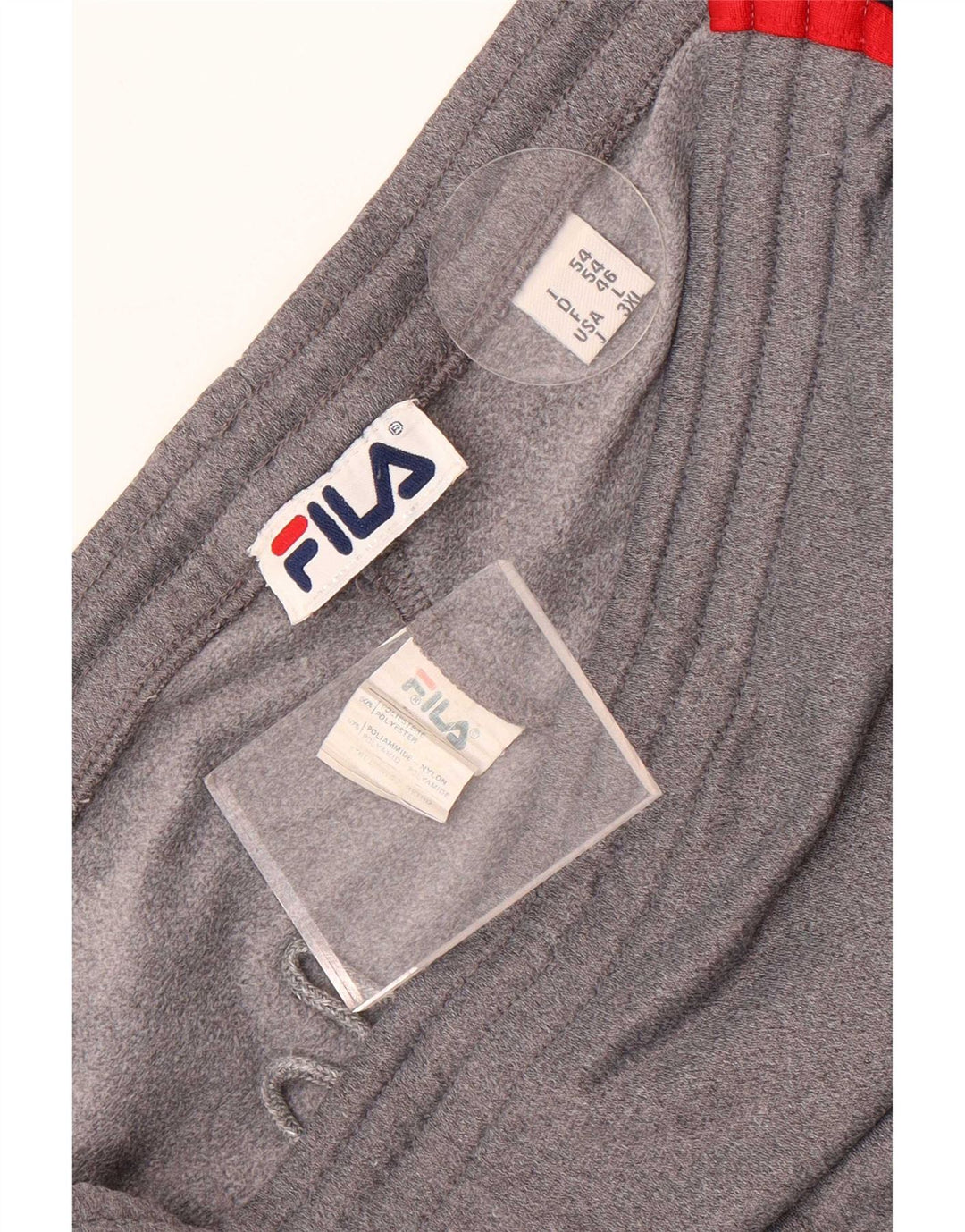 Fila Calça masculina de treino grande cinza Colourblock poliéster