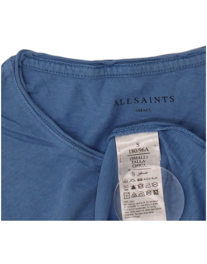 Camiseta masculina All Saints Top pequeno algodão azul