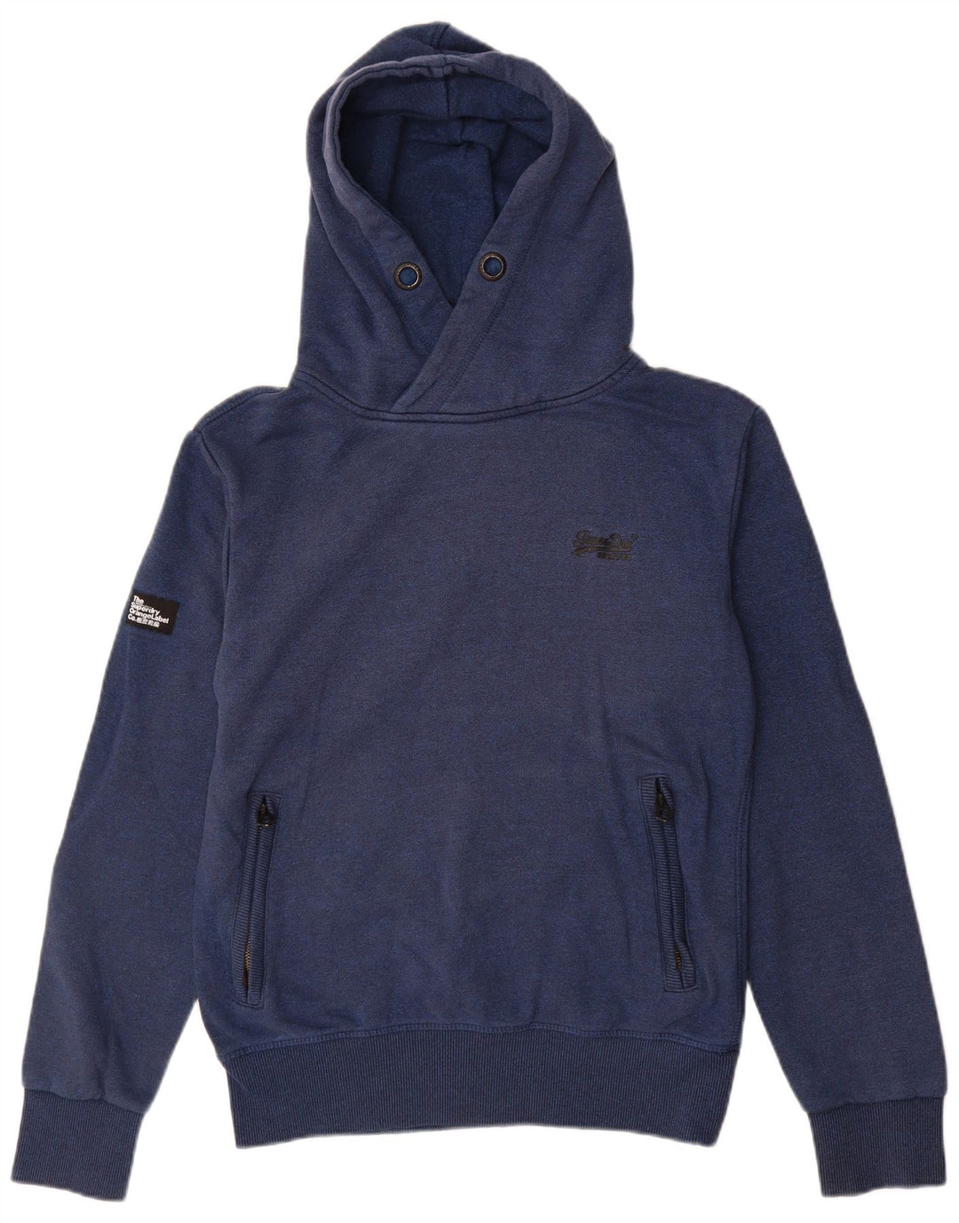 Suéter com capuz masculino Superdry pequeno algodão azul marinho