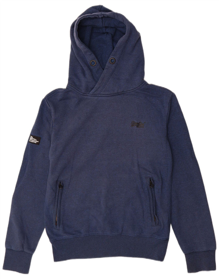 Suéter com capuz masculino Superdry pequeno algodão azul marinho