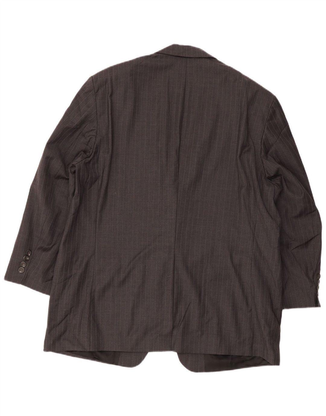 Jaqueta blazer masculina Ralph Lauren com 2 botões Reino Unido 46 2XL lã listrada cinza