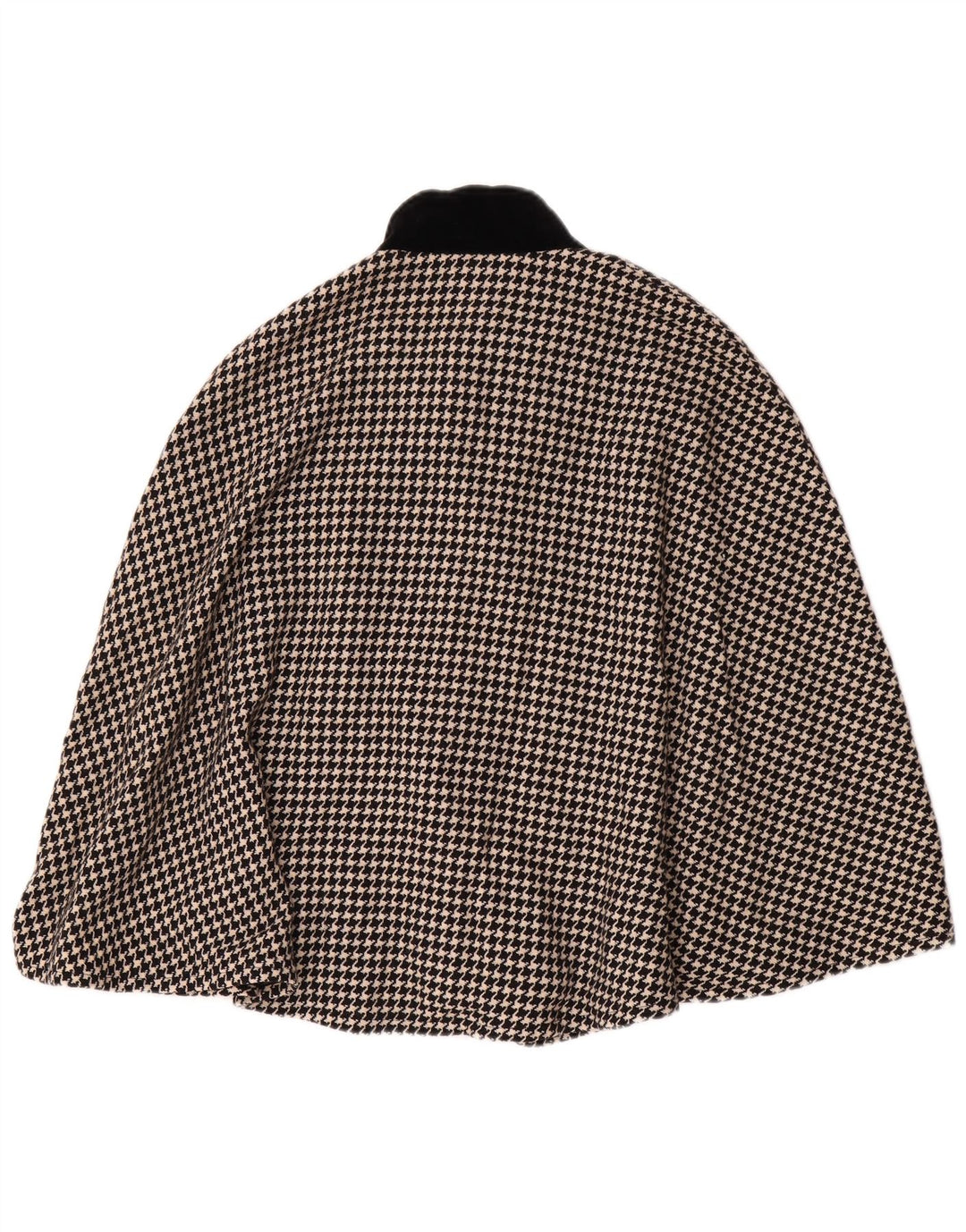 Casaco Poncho Feminino Regina Schrecker IT 42 Lã Houndstooth Médio Preto