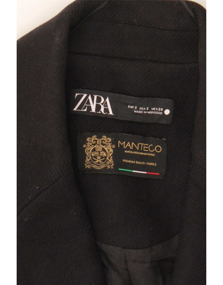 Zara Casaco feminino oversized com peito duplo Reino Unido 10 pequeno preto