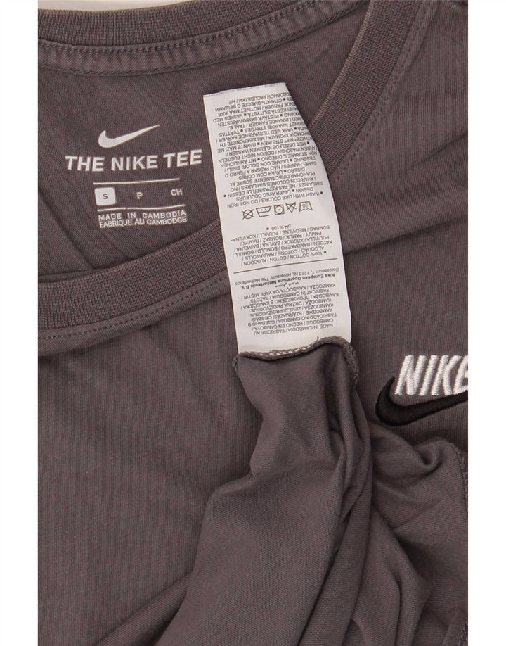 Nike Mens Camiseta Top Pequeno Algodão Cinza