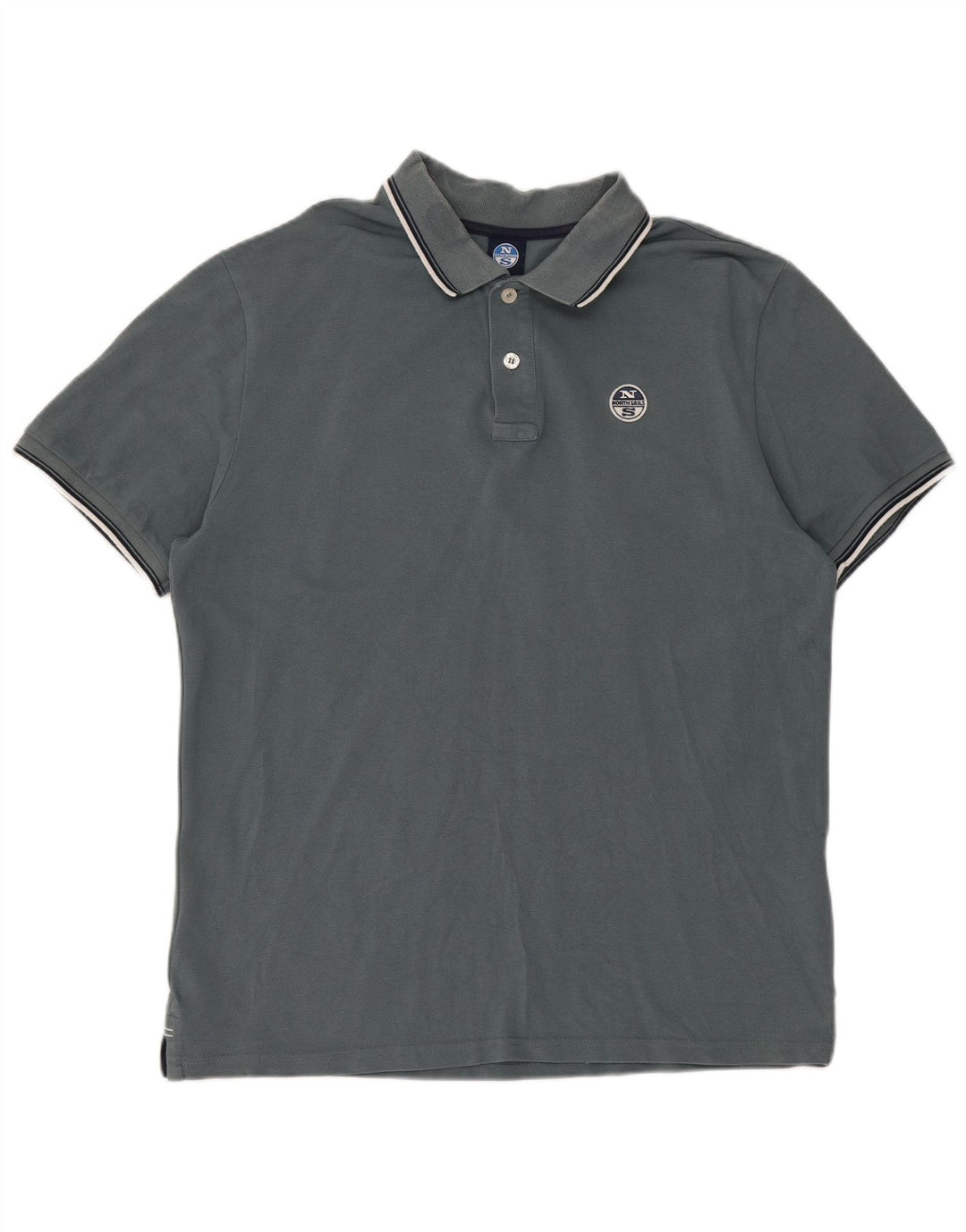 Camisa polo masculina North Sails algodão cinza médio