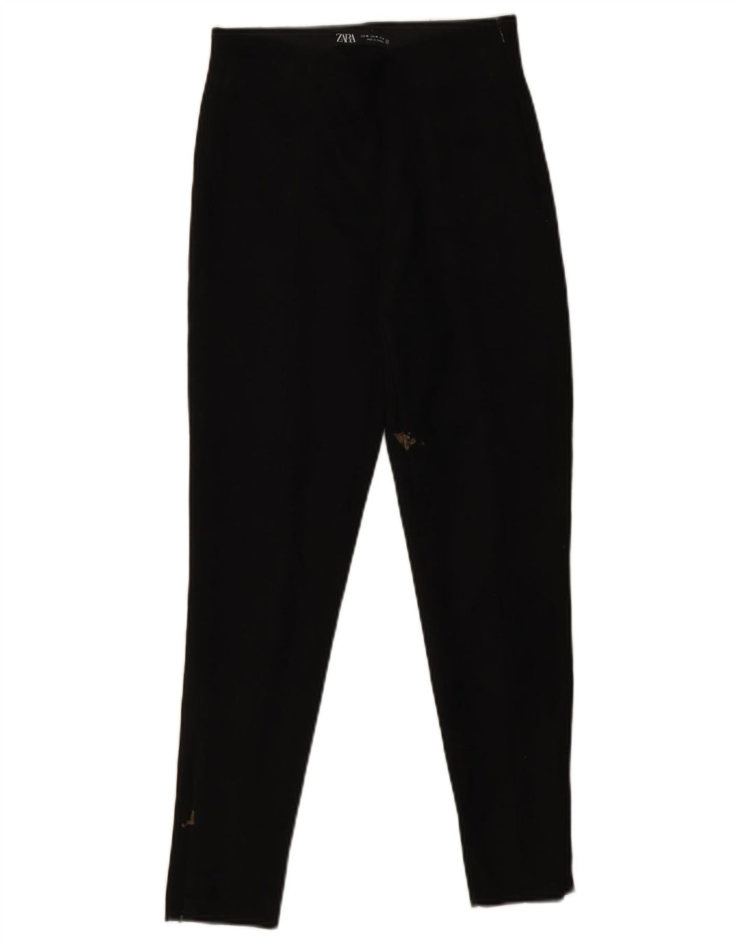 Zara Calça feminina skinny cortada média W28 L26 preta