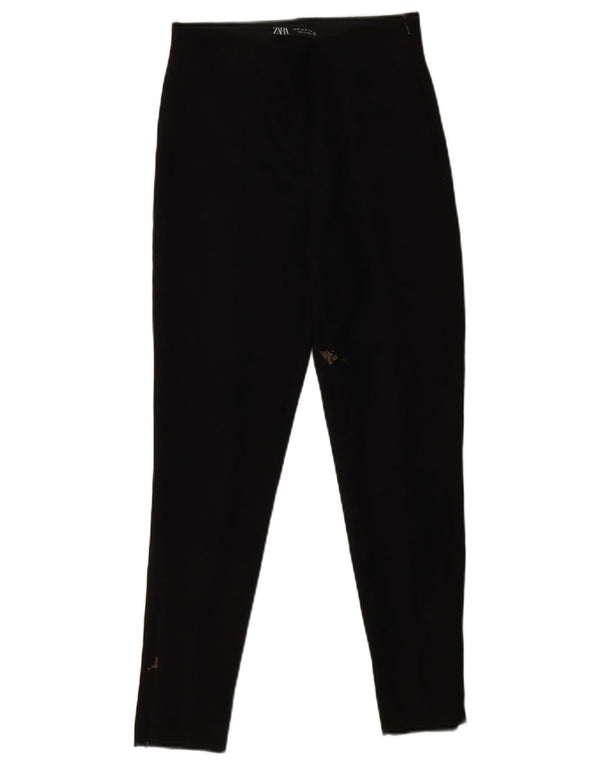 Zara Calça feminina skinny cortada média W28 L26 preta