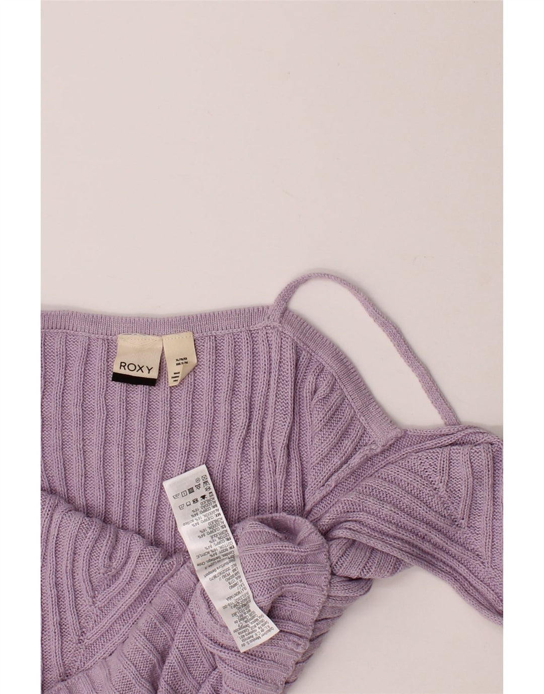 ROXY Womens Knit Crop Top UK 18 XL Purple Cotton Vintage Roxy and Second-Hand Roxy from Messina Hembry 