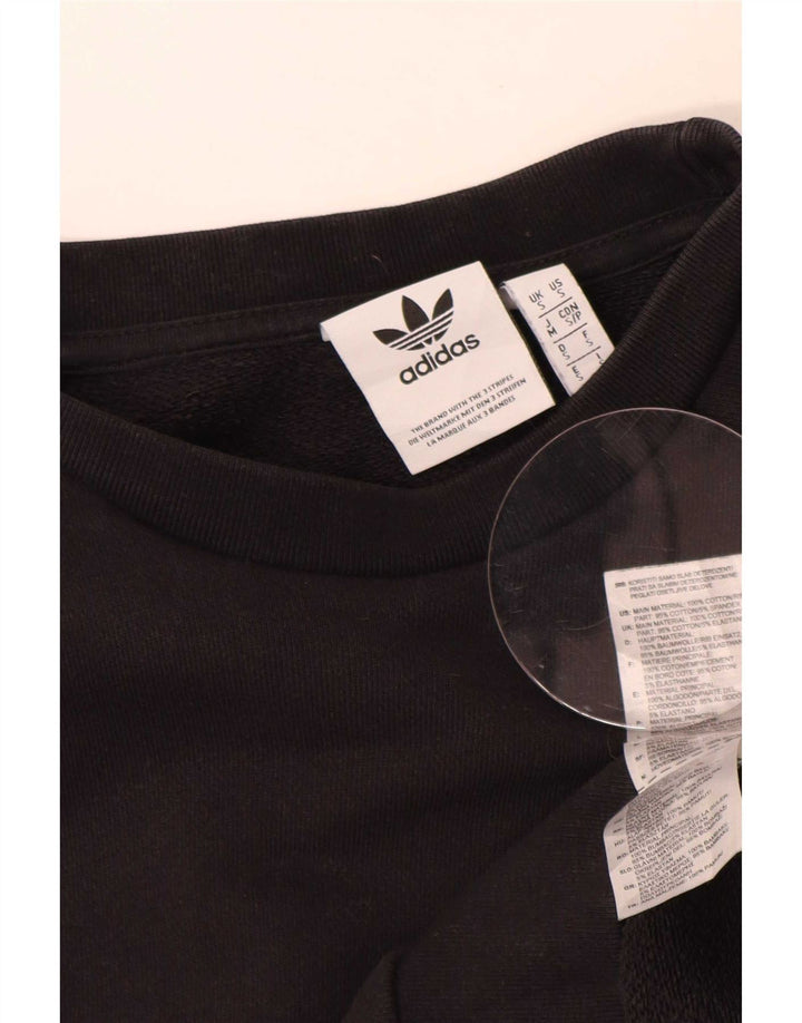 Adidas Mens Moletom Jumper Pequeno Algodão Preto