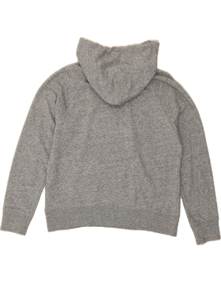 LEVI'S Womens Crop Graphic Hoodie Jumper UK 14 Medium Grey Flecked Cotton Vintage Levi's and Second-Hand Levi's from Messina Hembry 