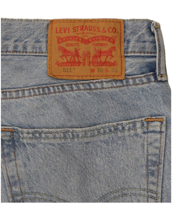 LEVI'S Masculino 511 Tapered Jeans W36 L32 Azul Algodão