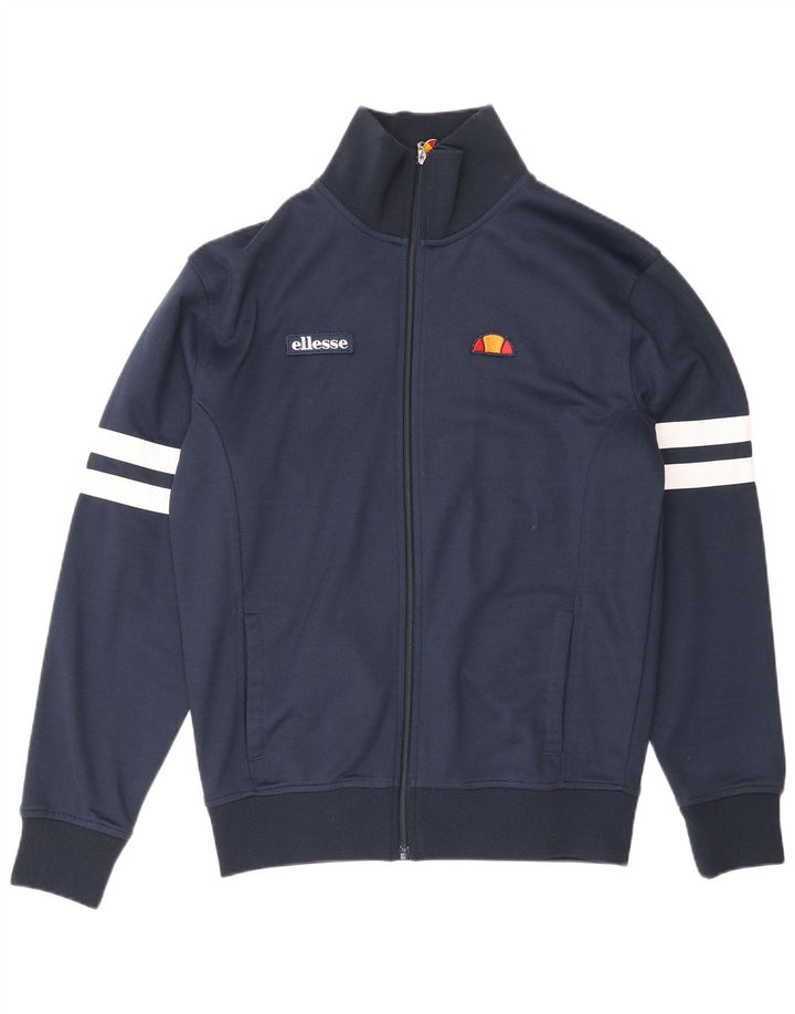 Ellesse Mens Treino Top Jaqueta Pequena Algodão Azul Marinho