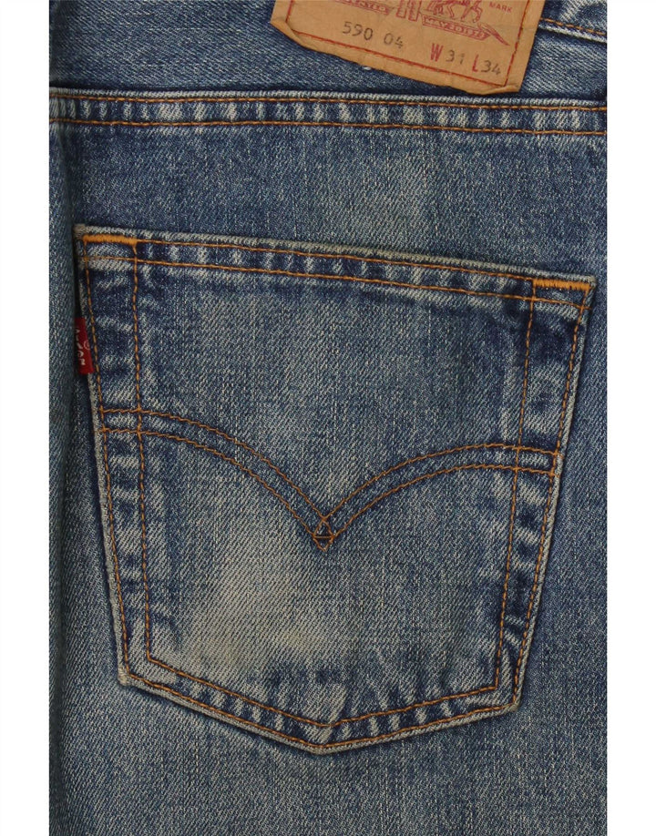 Calça jeans feminina Levi's 590 Straight W31 L32 azul algodão