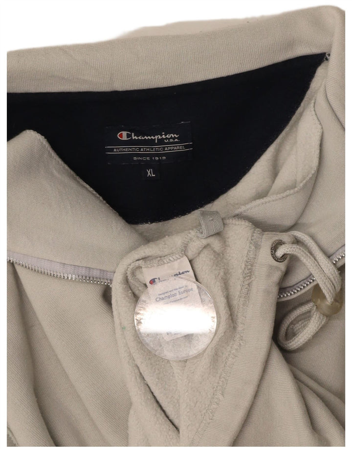 CHAMPION Suéter masculino com zíper e gola XL algodão cinza