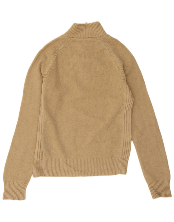 Suéter masculino Timberland com zíper e gola 2XL lã de cordeiro bege