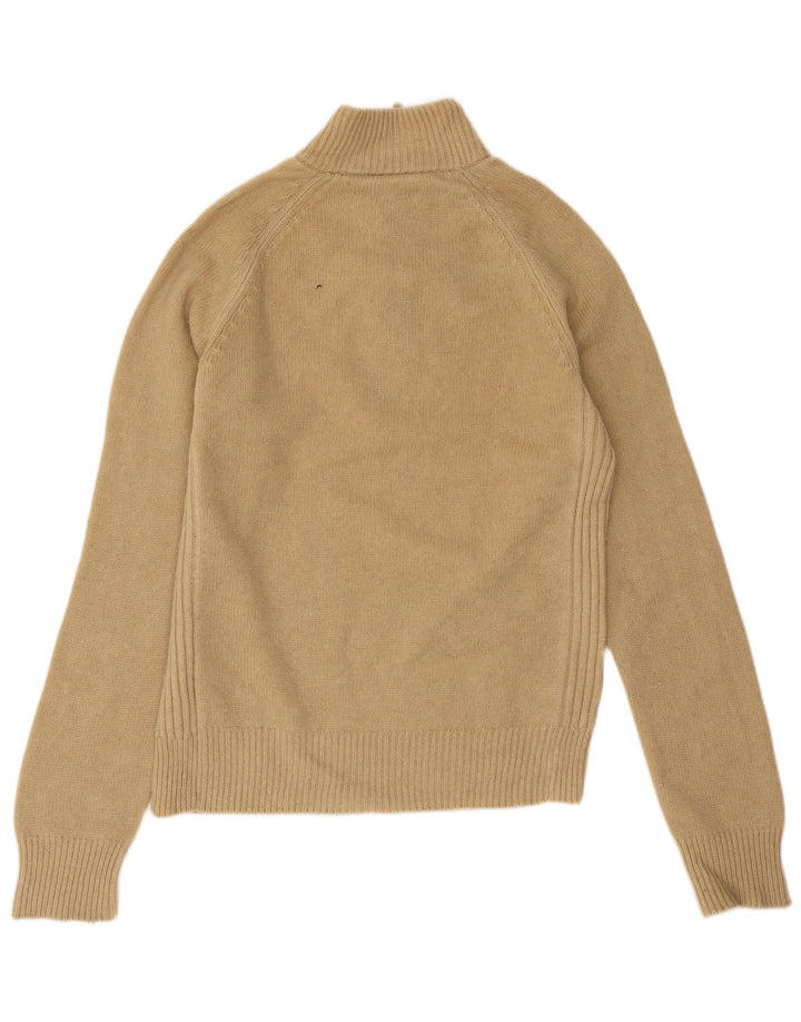 Suéter masculino Timberland com zíper e gola 2XL lã de cordeiro bege