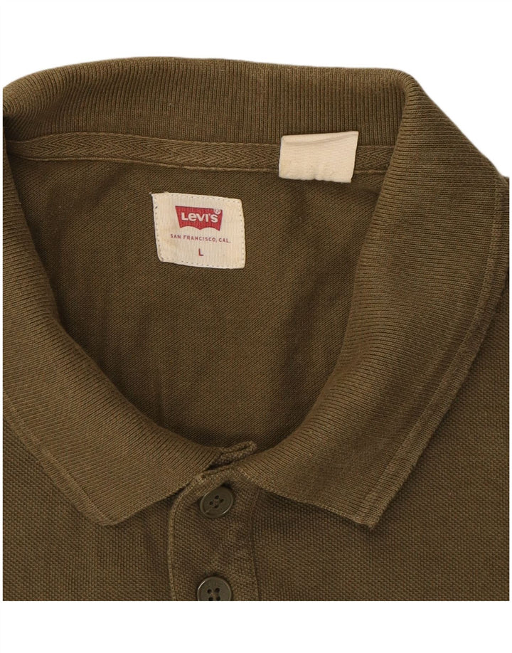 Camisa polo masculina LEVI'S grande algodão cáqui