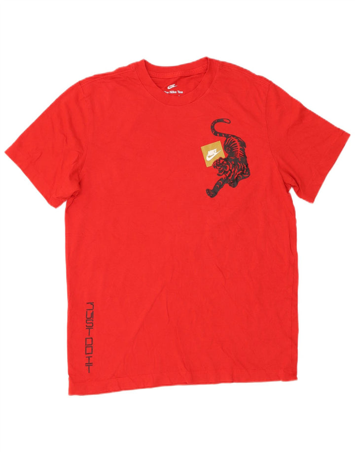 Camiseta Nike masculina gráfica Top médio algodão vermelho