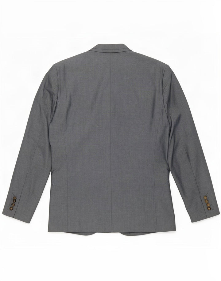 Jaqueta blazer masculina Ted Baker com 2 botões Reino Unido 40 grande algodão cinza