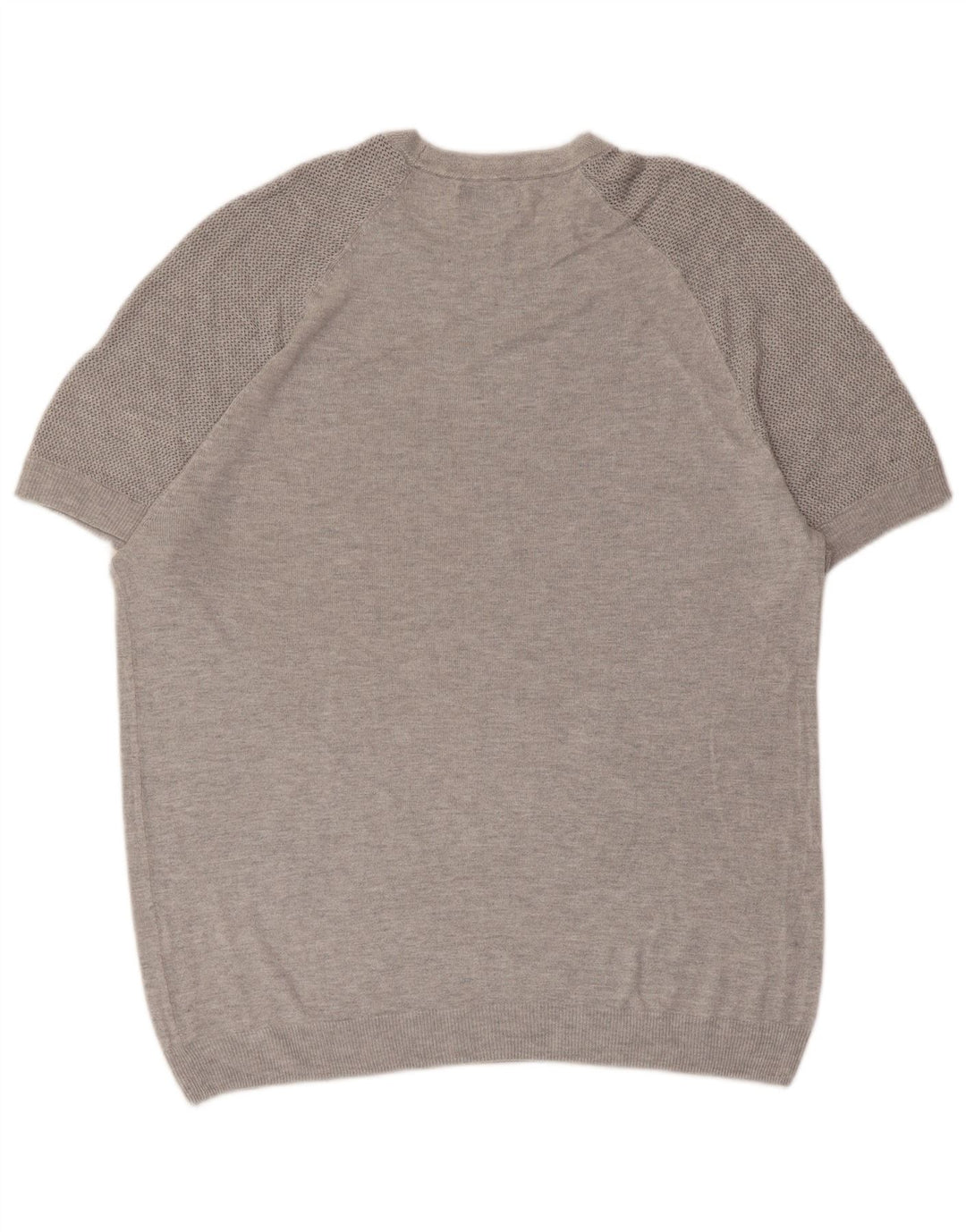 ZARA Suéter masculino de manga curta com gola redonda XL cinza