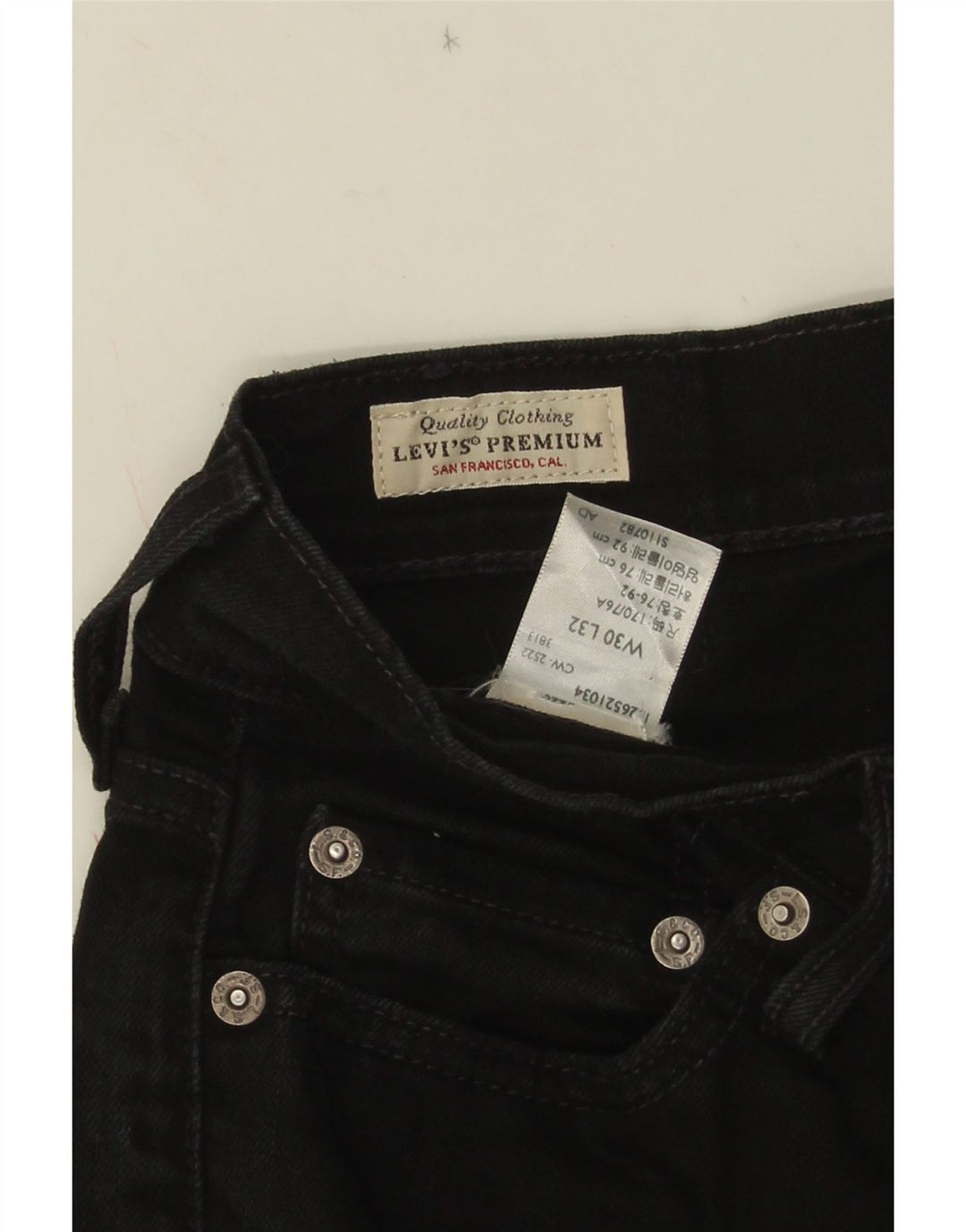 Calça Jeans Reta Masculina LEVI'S W30 L24 Preta