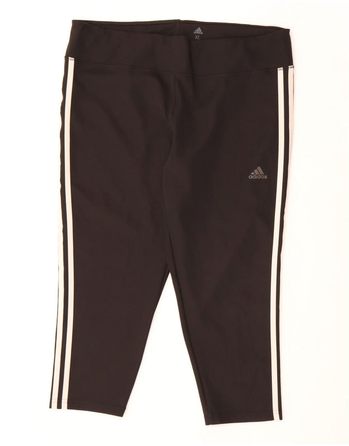 Adidas Womens Climalite Capri Leggings UK 18 XL Preto Poliéster