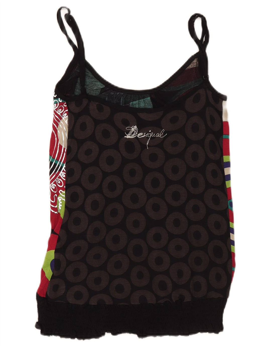 Desigual Womens Graphic Cami Top UK 12 Médio Multicolorido Geométrico