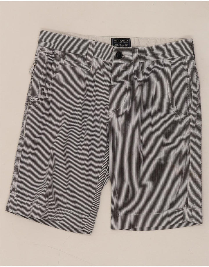 Shorts casuais masculinos Woolrich W30 algodão listrado azul marinho médio