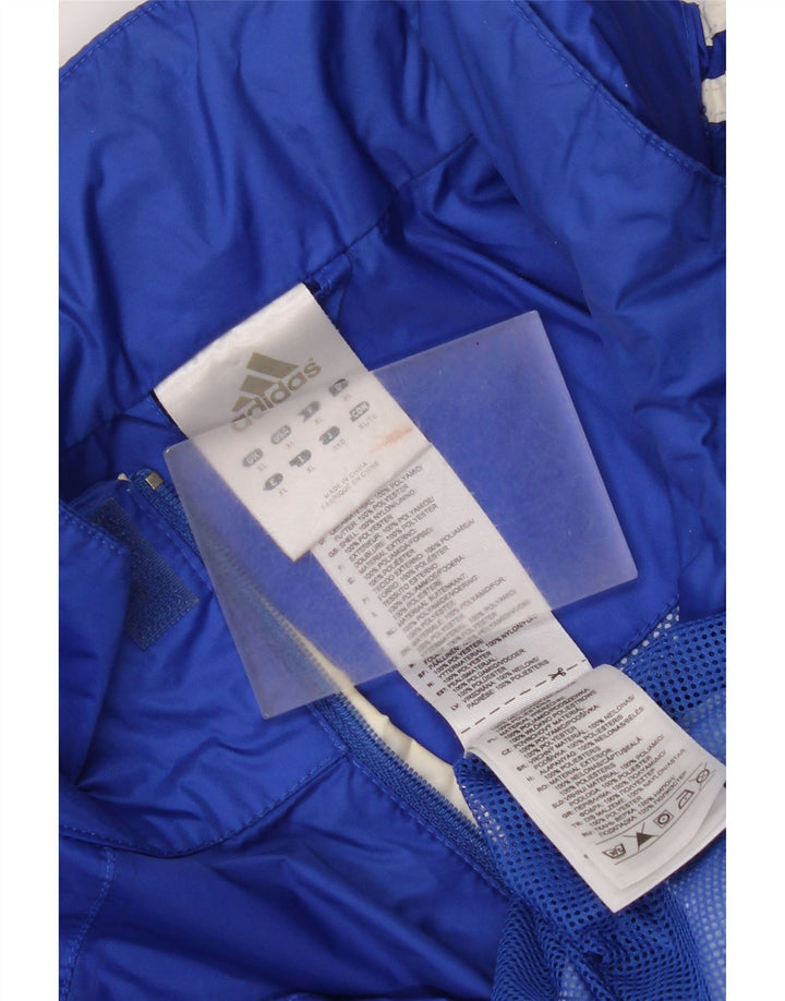 Adidas Mens Hooded Rain Jacket UK 42 XL Azul Poliamida