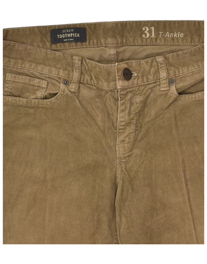 J. CREW Womens Toothpick Slim Corduroy Trousers W31 L29  Brown Cotton | Vintage J. Crew | Thrift | Second-Hand J. Crew | Used Clothing | Messina Hembry 